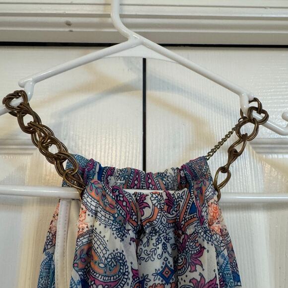 Bisou Bisou Women’s Michelle Bohbot Tank Scarf Slip Dress Chain Link Neck Sz 10 - Picture 5 of 12